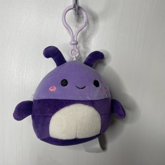 SQUISHMALLOWS - 3.5" Axel the Beetle Purple Plush Clip On - NWT - Picture 2 of 4